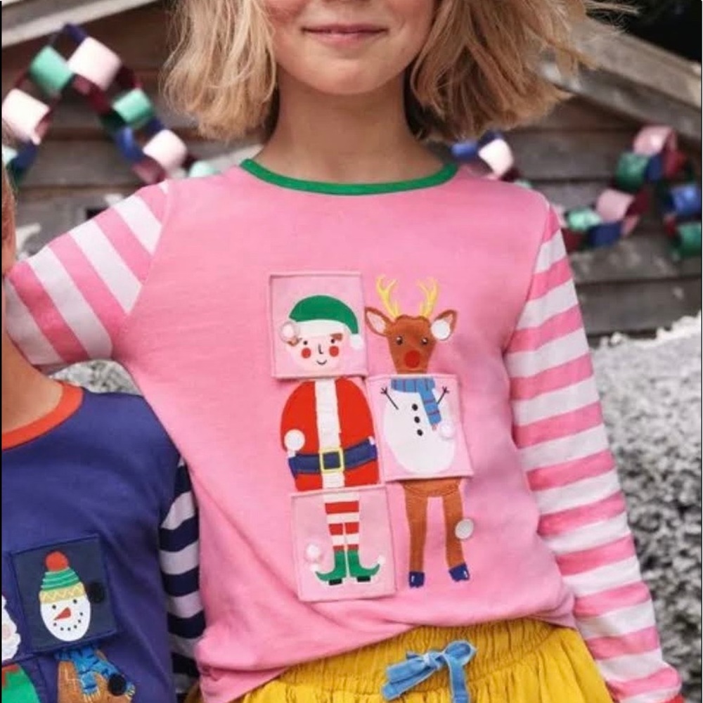 Boden Festive Flipbook Tshirt size 6-9 months